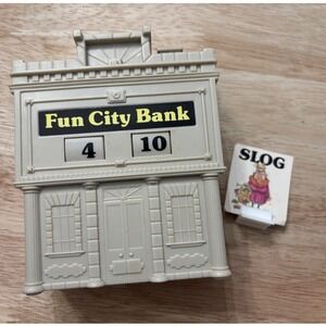Vintage 1987 Parker Brothers Fun City Bank Game Piece &‎ SLOG Card Replacement